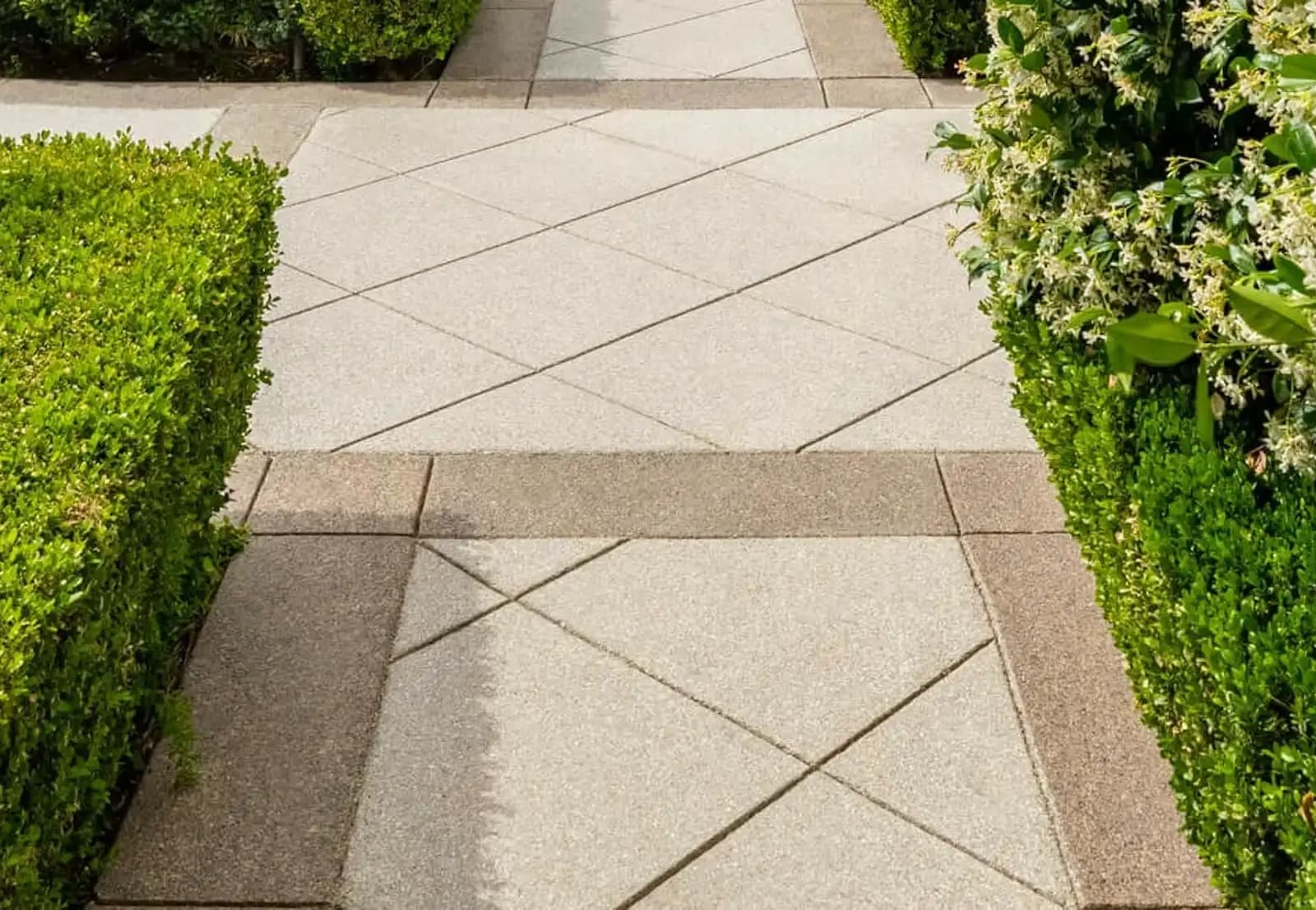 luxurious sidewalk coated with polyurea