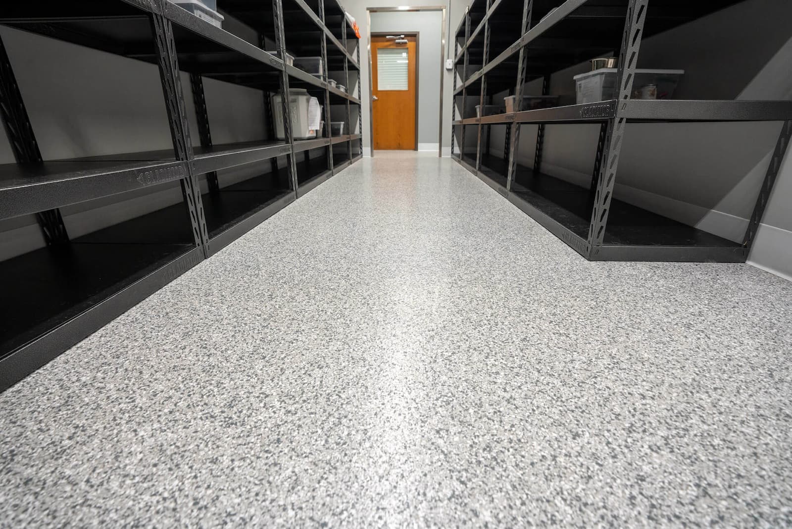 concrete coated surface in storage room